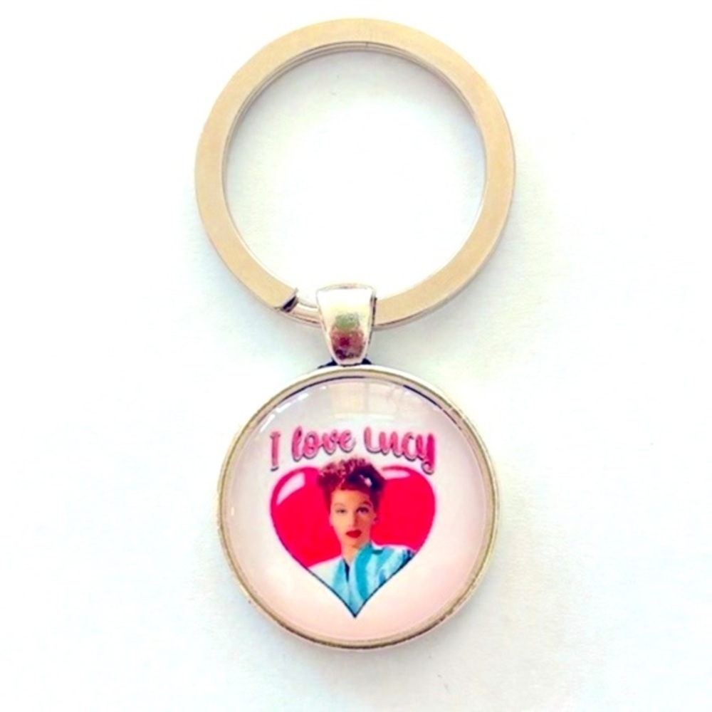 I Love Lucy Silver Colour Keychain, NWT, Handmade